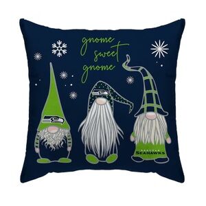 Seattle Seahawks Gnome Sweet Gnome Decorative Pillow NWT